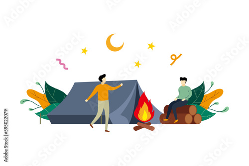 illustration of people working in office