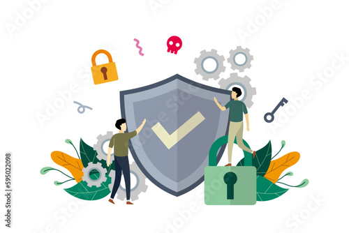 illustration of people working in office