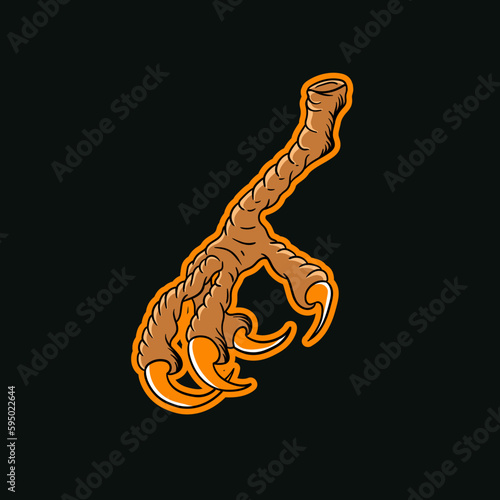 Hand drawn illustration of a predatory bird claws