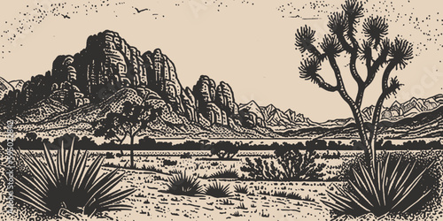 Fototapeta Mountain desert texas background landscape