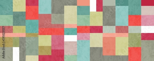 Abstract art of geometric shapes with colorful texture