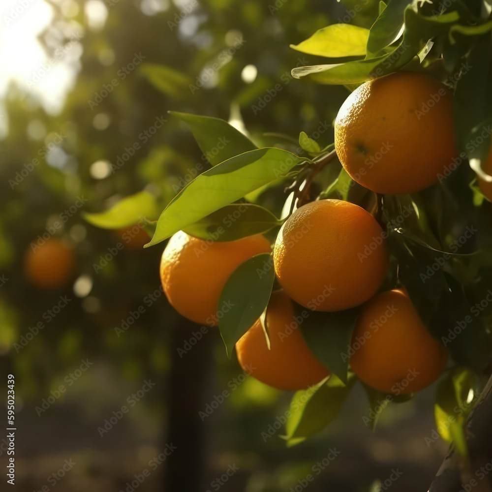 oranges on tree .generative AI
