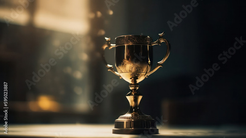 gold trophy cup . generative AI