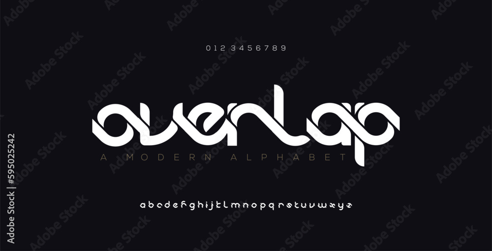 modern alphabet font overlap style. calligraphy designs for logo, Poster, Invitation. Typography font uppercase. vector illustration. urban, tech, future, sport, digital, stylish and attached font