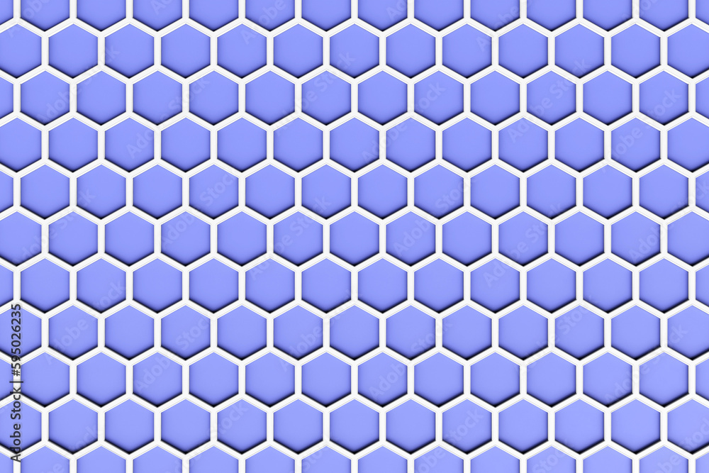 Fototapeta premium 3d modern pattern hexagon shape on purple background, 3d rendering