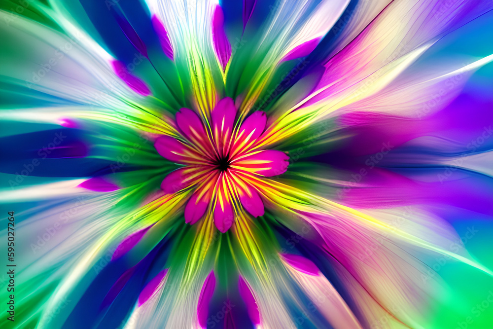 Fototapeta premium AI generated Abstract Pink Flower Painting