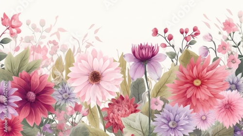 Wallpaper Mural Beautiful spring flowers floral background. Generative AI. Torontodigital.ca
