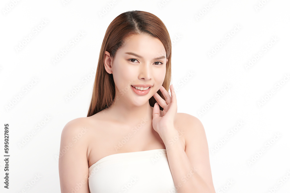 Beautiful young asian woman with clean fresh skin on white background, Face care, Facial treatment, Cosmetology, beauty and spa, Asian women portrait. Beautiful young asian woman with clean fresh skin on white background, Face care, Facial treatment, Cosmetology, beauty and spa, Asian women portrait.