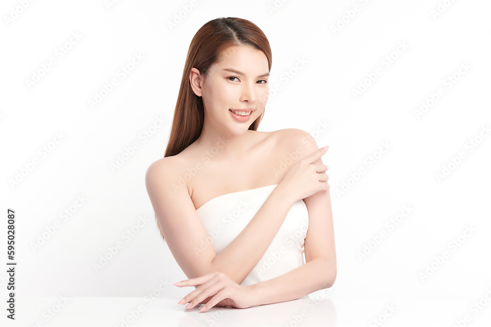 Beautiful young asian woman with clean fresh skin on white background, Face care, Facial treatment, Cosmetology, beauty and spa, Asian women portrait. Beautiful young asian woman with clean fresh skin on white background, Face care, Facial treatment, Cosmetology, beauty and spa, Asian women portrait.