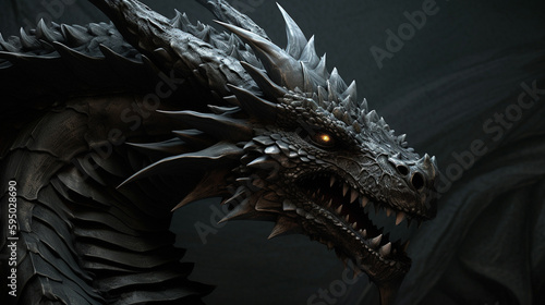 Black Dragon (AI Generated) © Daemar