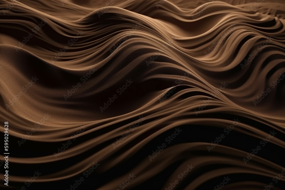 abstract patterns and shapes of brown sand on a black background, Generative IA abstract patterns and shapes of brown sand on a black background, Generative IA