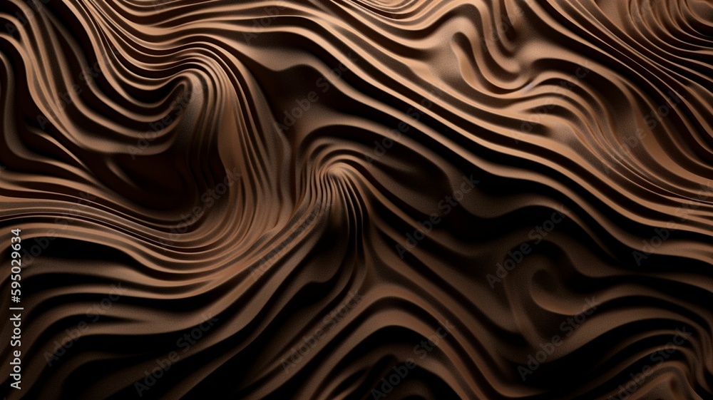 abstract patterns and shapes of brown sand on a black background, Generative IA abstract patterns and shapes of brown sand on a black background, Generative IA