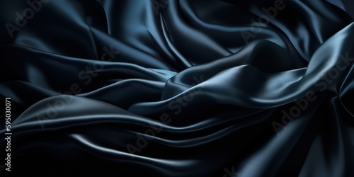 Φωτογραφία Dark blue vintage silk satin