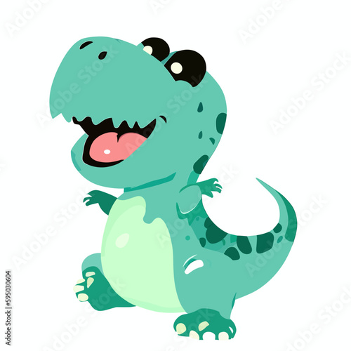 Happy cute t-rex vector art