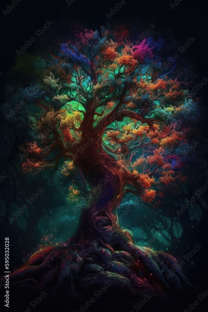 The tree of life with rainbows and stars Generative Ai The tree of life with rainbows and stars Generative Ai