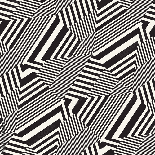 Monochrome Optical Illusion Striped Blocks Pattern