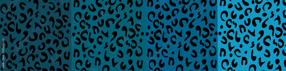 blue leopard print pattern.Animal print seamless pattern illustration set. Colorful leopard skin texture background. Diverse wild africa safari backdrop collection, fun fashion fabric design. blue leopard print pattern.Animal print seamless pattern illustration set. Colorful leopard skin texture background. Diverse wild africa safari backdrop collection, fun fashion fabric design.