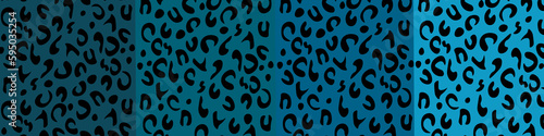 blue leopard print pattern.Animal print seamless pattern illustration set. Colorful leopard skin texture background. Diverse wild africa safari backdrop collection, fun fashion fabric design.