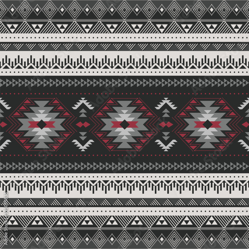 Aztec, Navajo geometric seamless pattern. Native American Southwest print. Ethnic design wallpaper, fabric, cover, textile, rug, blanket.