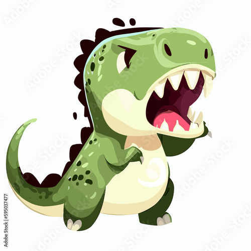 Angry little cute t-rex vector © Daniel