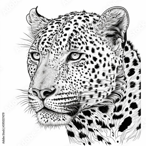 leopard on white coloring 
