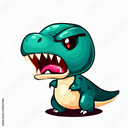 Angry little cute t-rex vector