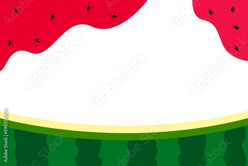 Watermelon background illustration. Watermelon background template in a flat design style.