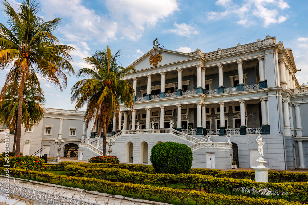 Exterior of the Falaknuma palace in Hyderabad, Telangana, India, Asia