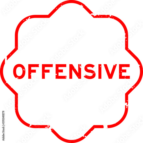 Grunge red offensive word rubber seal stamp on white background