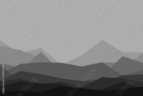 Abstract angular futuristic concept background, iceberg, mountains, dynamic triangles in grey
