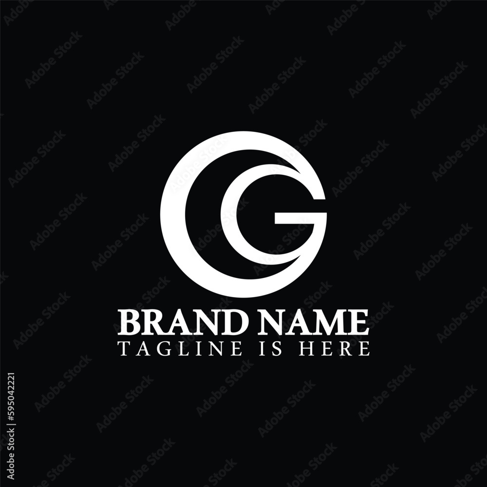 CG logo monogram with circle shape style design template Free Vector
