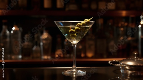 A Gin Martini with Olives