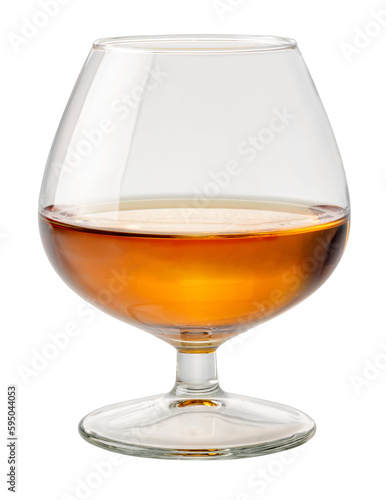 French cognac or brandy into glass called napoleon photo