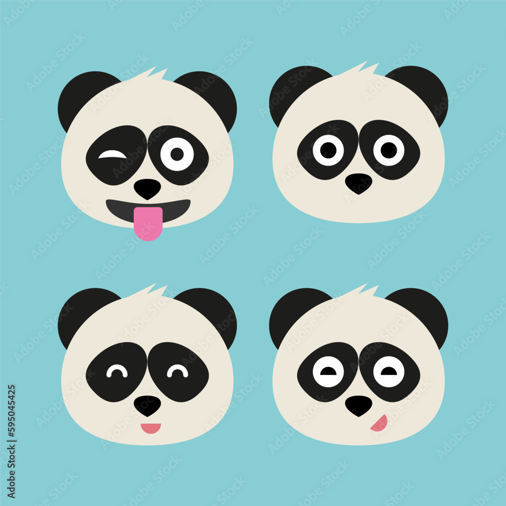 Panda emoji icon set. Emoji Messenger. Safari animal icons. Kawaii panda emoticon smile happy facial expressions. Cartoon animal vector signs. Panda in Kawaii anime comic style. Isolated emoticons. Panda emoji icon set. Emoji Messenger. Safari animal icons. Kawaii panda emoticon smile happy facial expressions. Cartoon animal vector signs. Panda in Kawaii anime comic style. Isolated emoticons.