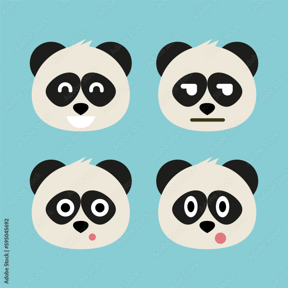 Panda emoji icon set. Emoji Messenger. Safari animal icons. Kawaii panda emoticon smile happy facial expressions. Cartoon animal vector signs. Panda in Kawaii anime comic style. Isolated emoticons. Panda emoji icon set. Emoji Messenger. Safari animal icons. Kawaii panda emoticon smile happy facial expressions. Cartoon animal vector signs. Panda in Kawaii anime comic style. Isolated emoticons.