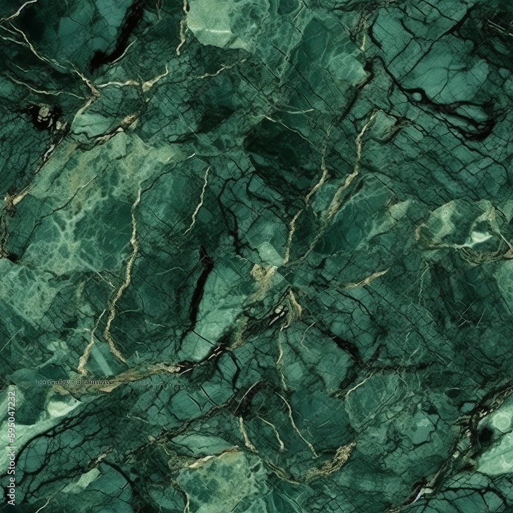 Green marble surface establishment, characteristic breccia marble tile for ceramic dividers and floor. Seamless pattern, AI Generated