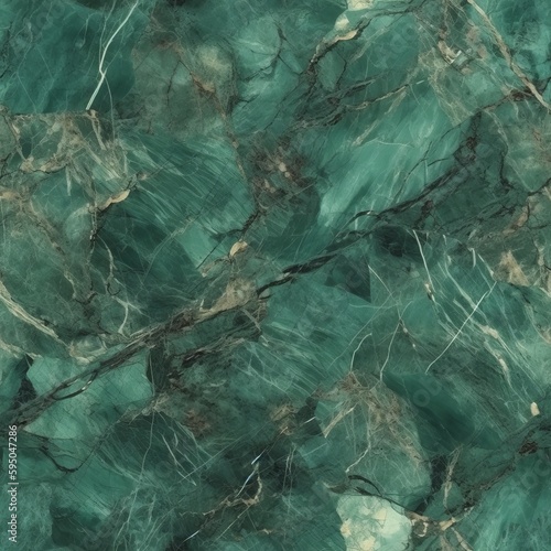 Green marble surface establishment, characteristic breccia marble tile for ceramic dividers and floor. Seamless pattern, AI Generated