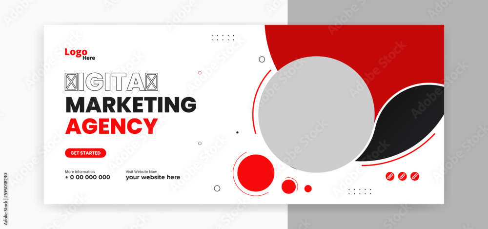 Digital marketing cover page timeline web ad banner template design Digital marketing cover page timeline web ad banner template design