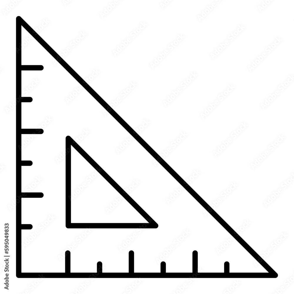 Geometric Ruler Thin Line Icon