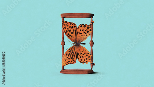 Butterfly forming hourglass photo