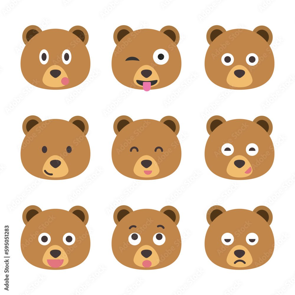 set of bear. vector icon. set of bear. vector icon.