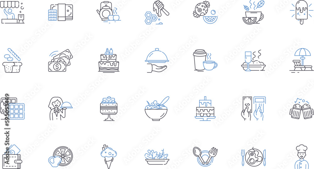 Nightlife scene line icons collection. Party, Clubbing, Dancing, DJs, Cocktails, Bars, Nightclubs vector and linear illustration. Music,Nightlife,Fun outline signs set