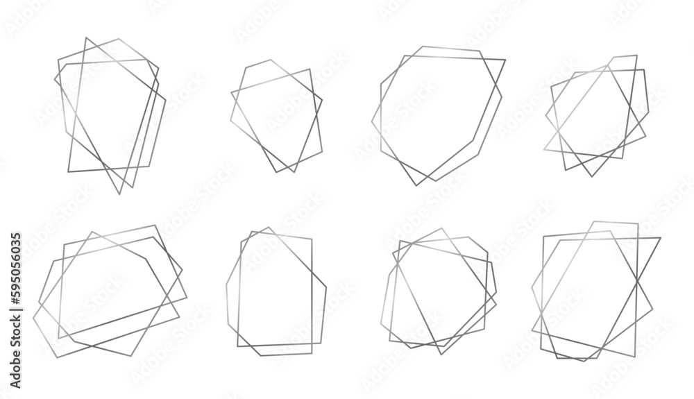 Fotografie Silver wedding geometric frames