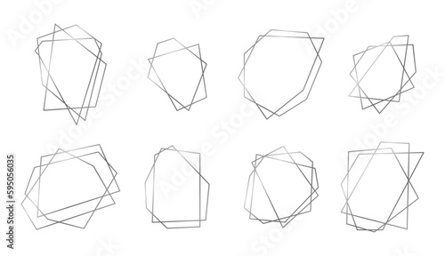 Fotografie Silver wedding geometric frames