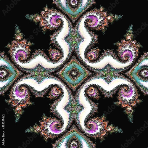 Fractal artwork, unique abstract design with colorful spirals. customized and special fractals. 