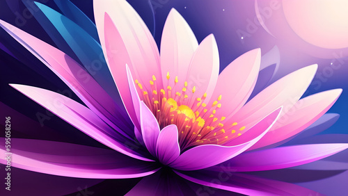 Close-up of a purple flower on a dark background  generative AI