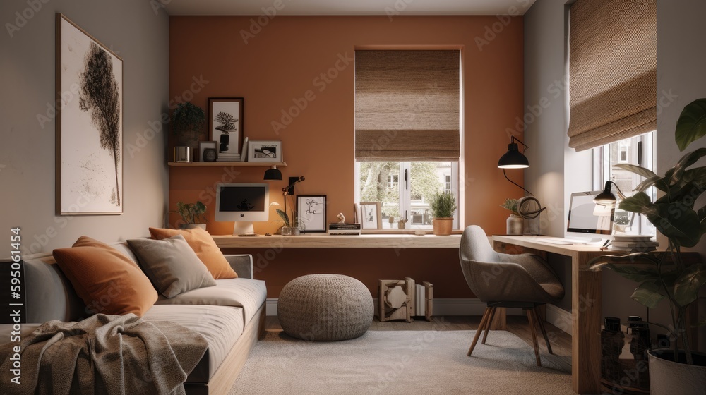 Obraz premium working room for home interior architecture with a minimalist style