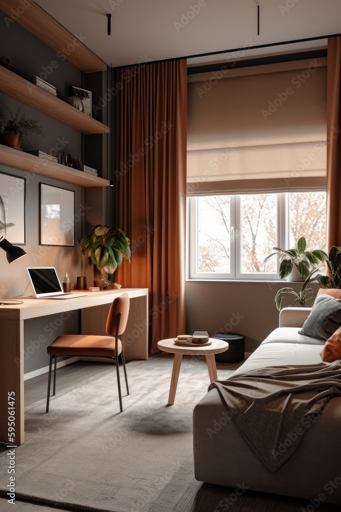 Fototapeta premium working room for home interior architecture with a minimalist style