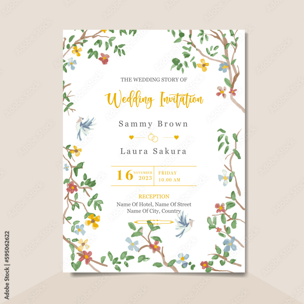 Simple wedding card template