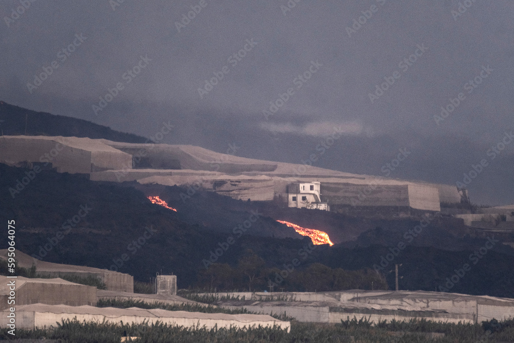 Fototapeta premium Lava del volcán, La Palma, Islas Canarias 